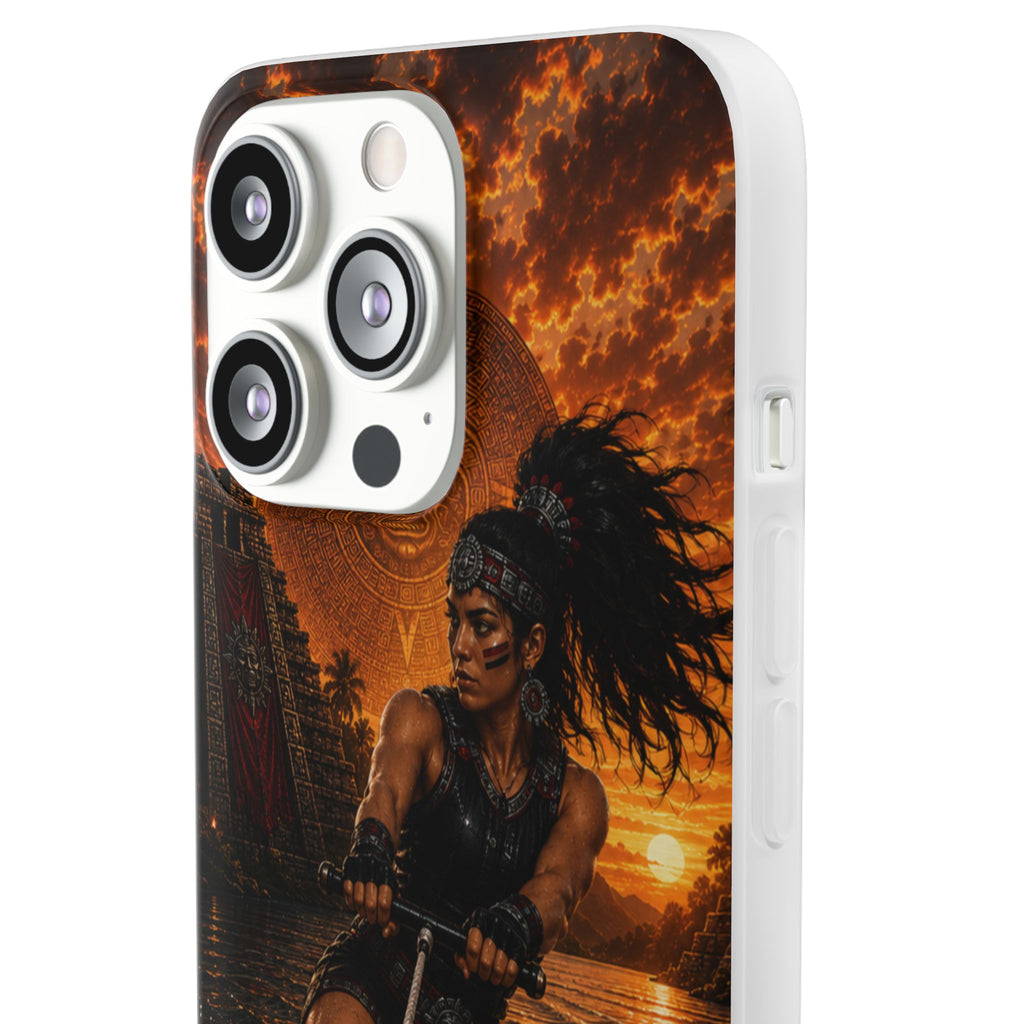 Aztec Wakeboard Female Warrior – Flexi Phone Case (iPhone & Samsung • Clear TPU • Made & Shipped in the USA • 🚚 FREE USA Shipping • Personalized Option)