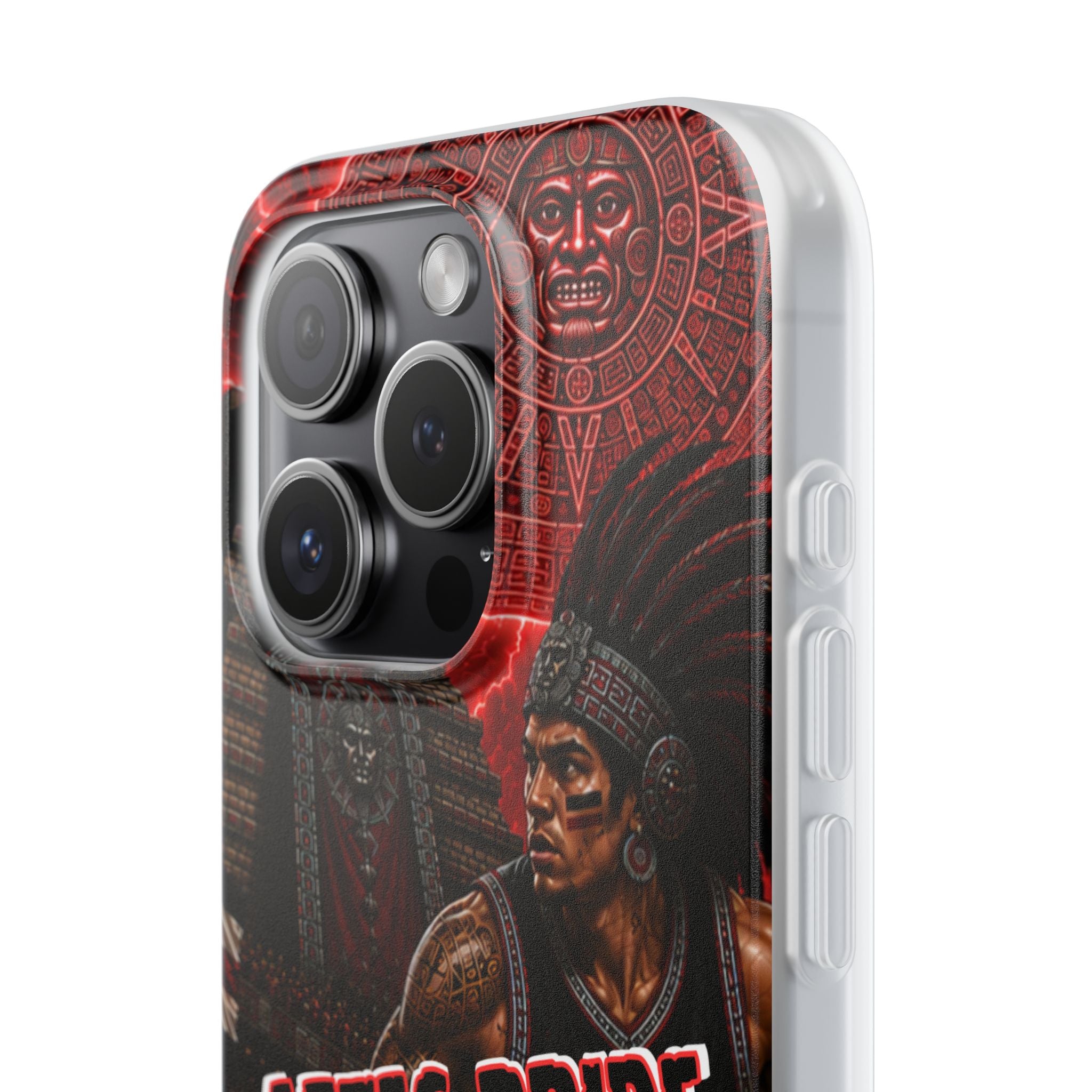Aztec Basketall Warrior – Flexi Phone Case (iPhone & Samsung • Clear TPU • Made & Shipped in the USA • 🚚 FREE USA Shipping • Personalized Option)