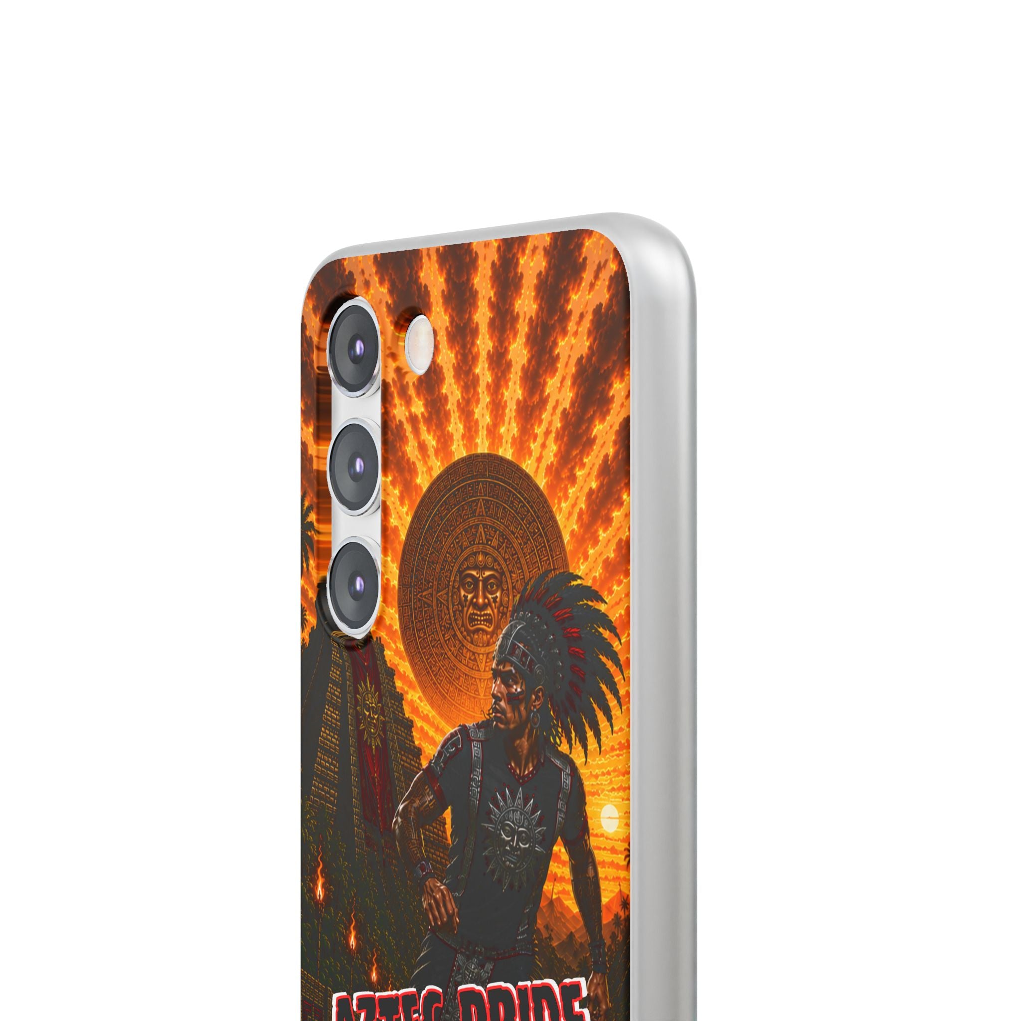 Aztec Soccer Male Warrior – Flexi Phone Case (iPhone & Samsung • Clear TPU • Made & Shipped in the USA • 🚚 FREE USA Shipping • Personalized Option)