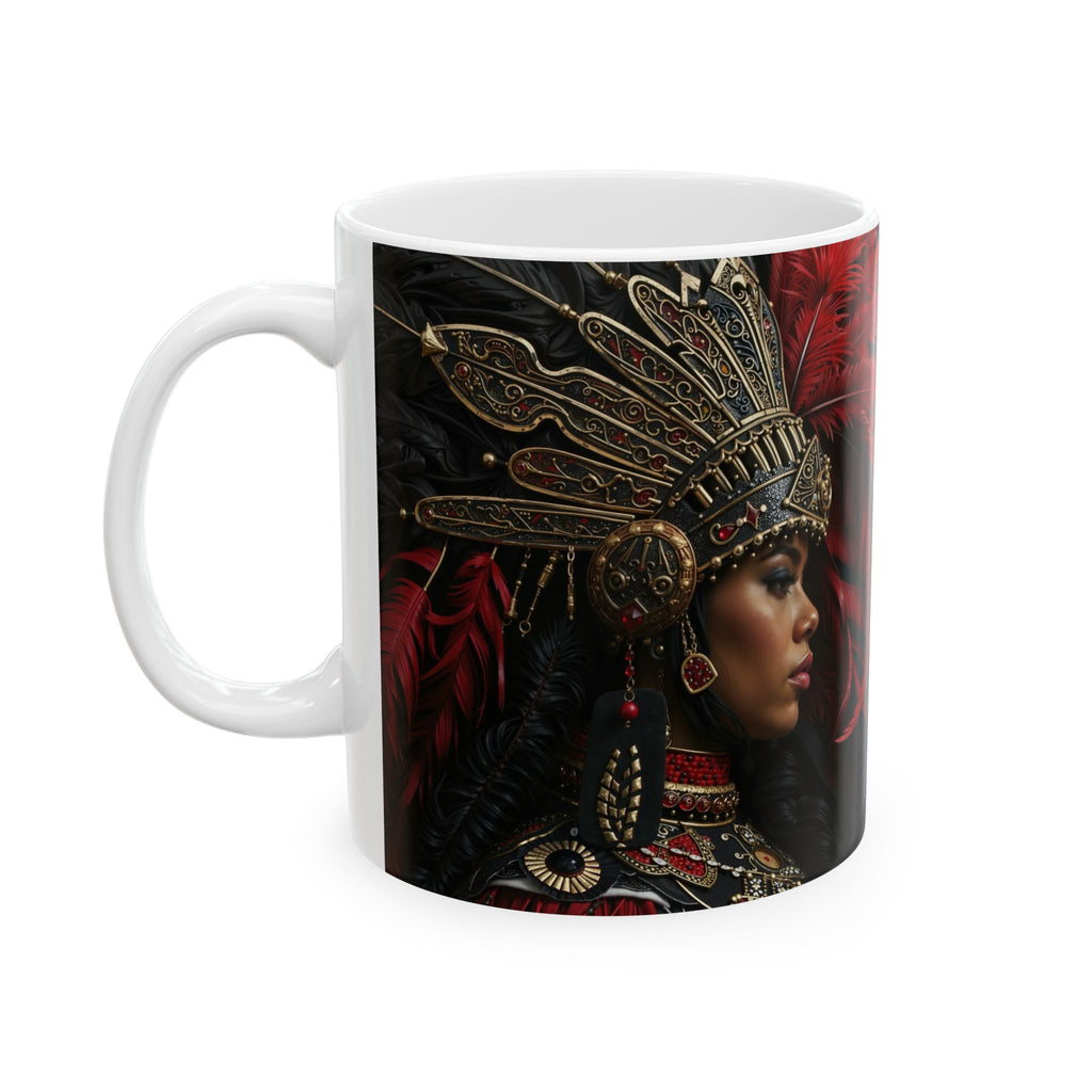 Aztec Lioness Queen – Ceramic Mug (11oz, 15oz • Dishwasher & Microwave Safe • Made in USA • Personalized Option)