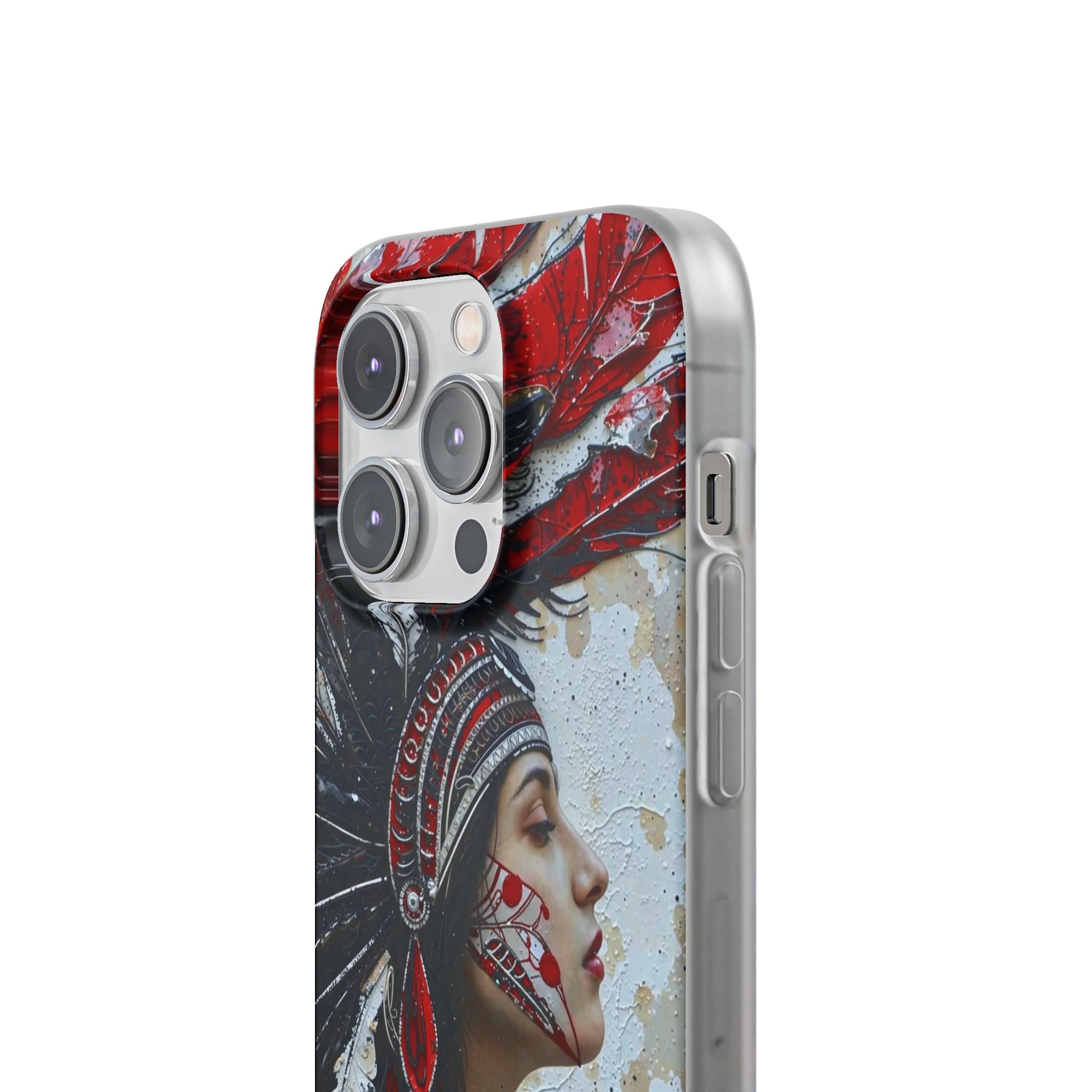 Aztec Silent Goddess – Flexi Phone Case (iPhone & Samsung • Clear TPU • Made in USA • Personalized Option)