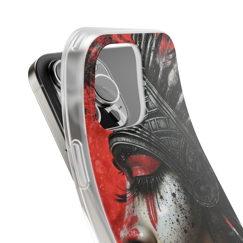 Aztec Fearless Goddess – Flexi Phone Case (iPhone & Samsung • Clear TPU • Made in USA • Personalized Option)