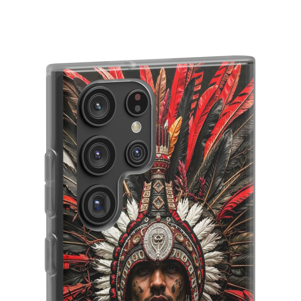 Aztec Warrior Eagle – Flexi Phone Case (iPhone & Samsung • Clear TPU • Made in USA • Personalized Option)