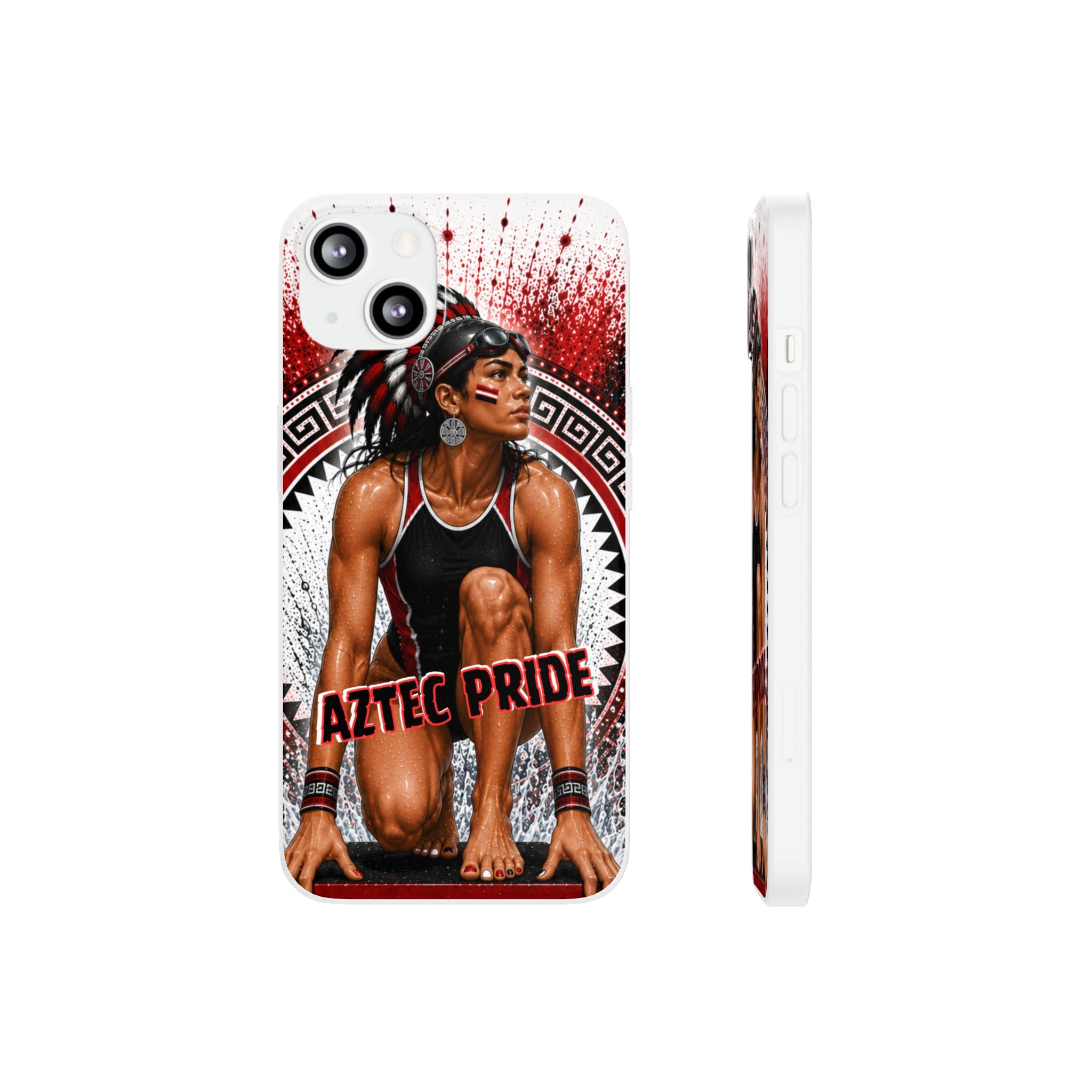 Aztec Swim & Dive Warrior – Flexi Phone Case (iPhone & Samsung • Clear TPU • Made & Shipped in the USA • 🚚 FREE USA Shipping • Personalized Option)