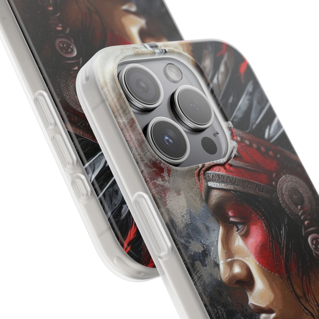 Aztec Silent Warrior – Flexi Phone Case (iPhone & Samsung • Clear TPU • Made in USA • Personalized Option)