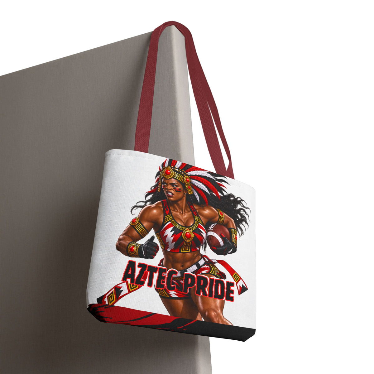 Aztec Flag Football Savage Female Warrior Tote Bag