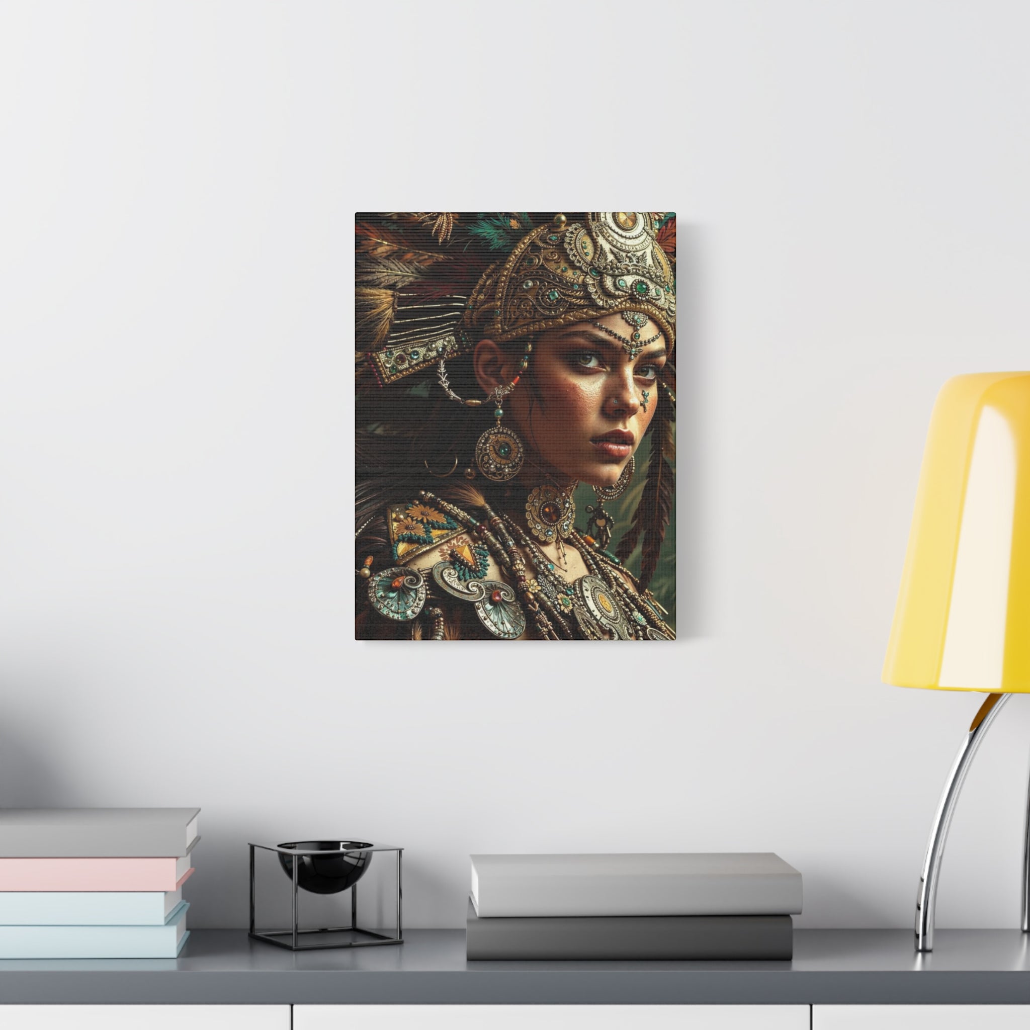 Aztec Warrior Goddess – Bold Aztec Wall Art Canvas