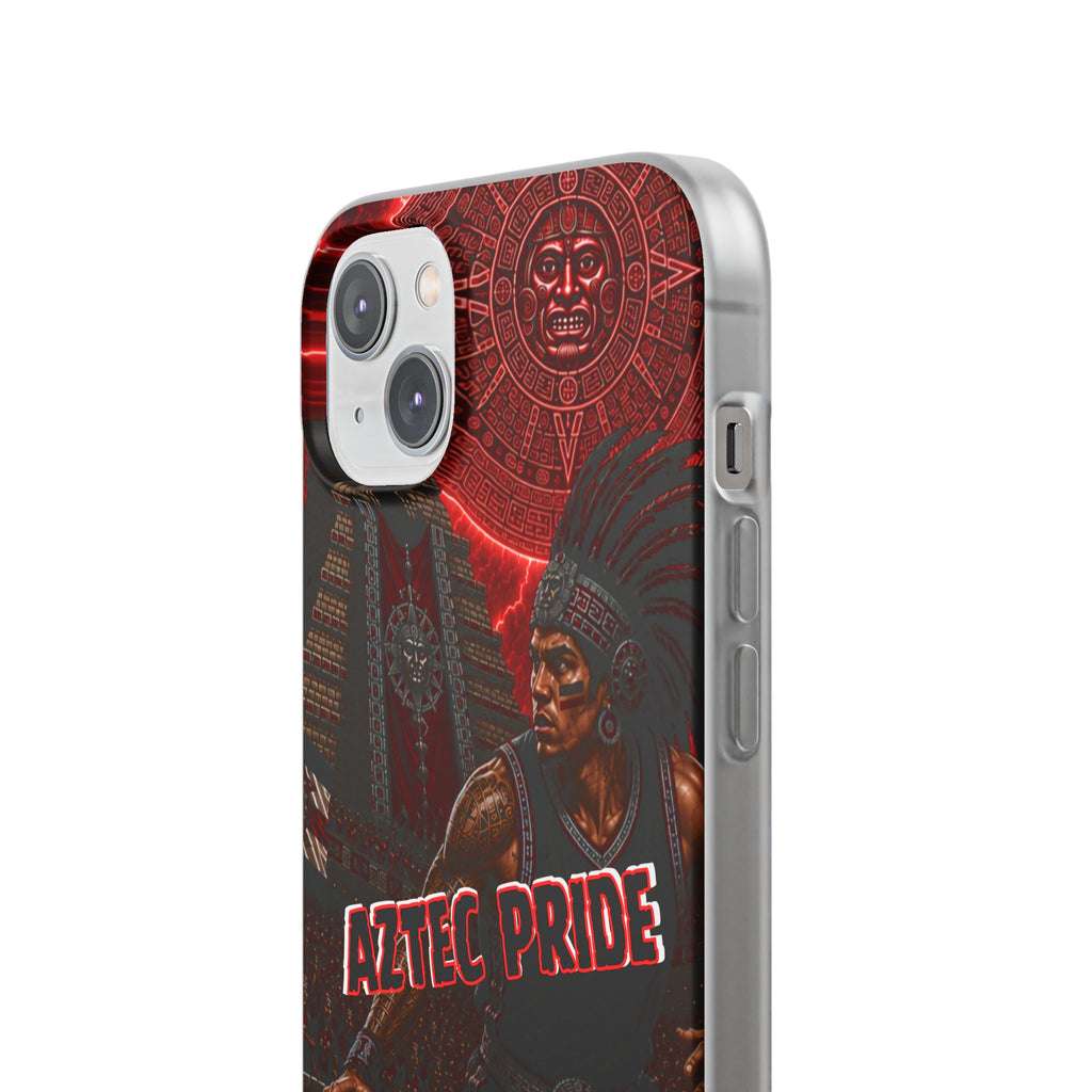 Aztec Basketall Warrior – Flexi Phone Case (iPhone & Samsung • Clear TPU • Made & Shipped in the USA • 🚚 FREE USA Shipping • Personalized Option)