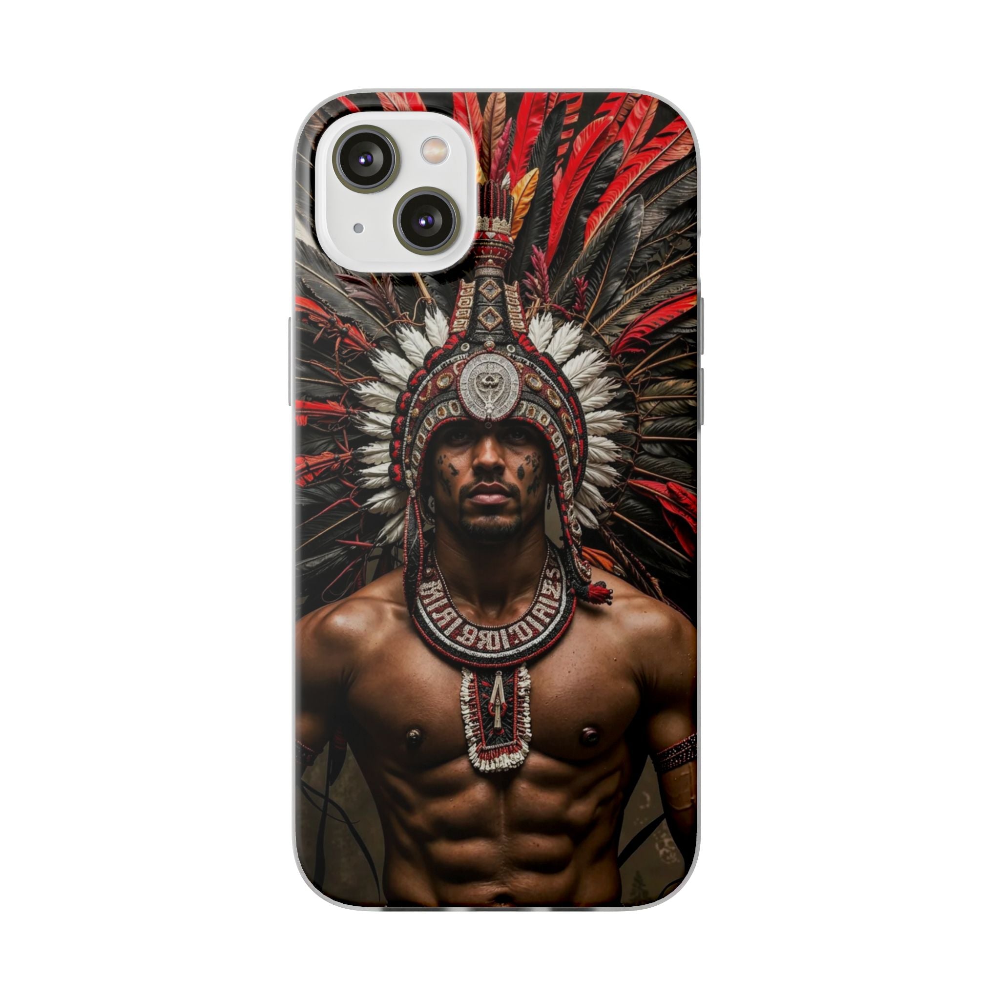 Aztec Warrior Eagle – Flexi Phone Case (iPhone & Samsung • Clear TPU • Made in USA • Personalized Option)