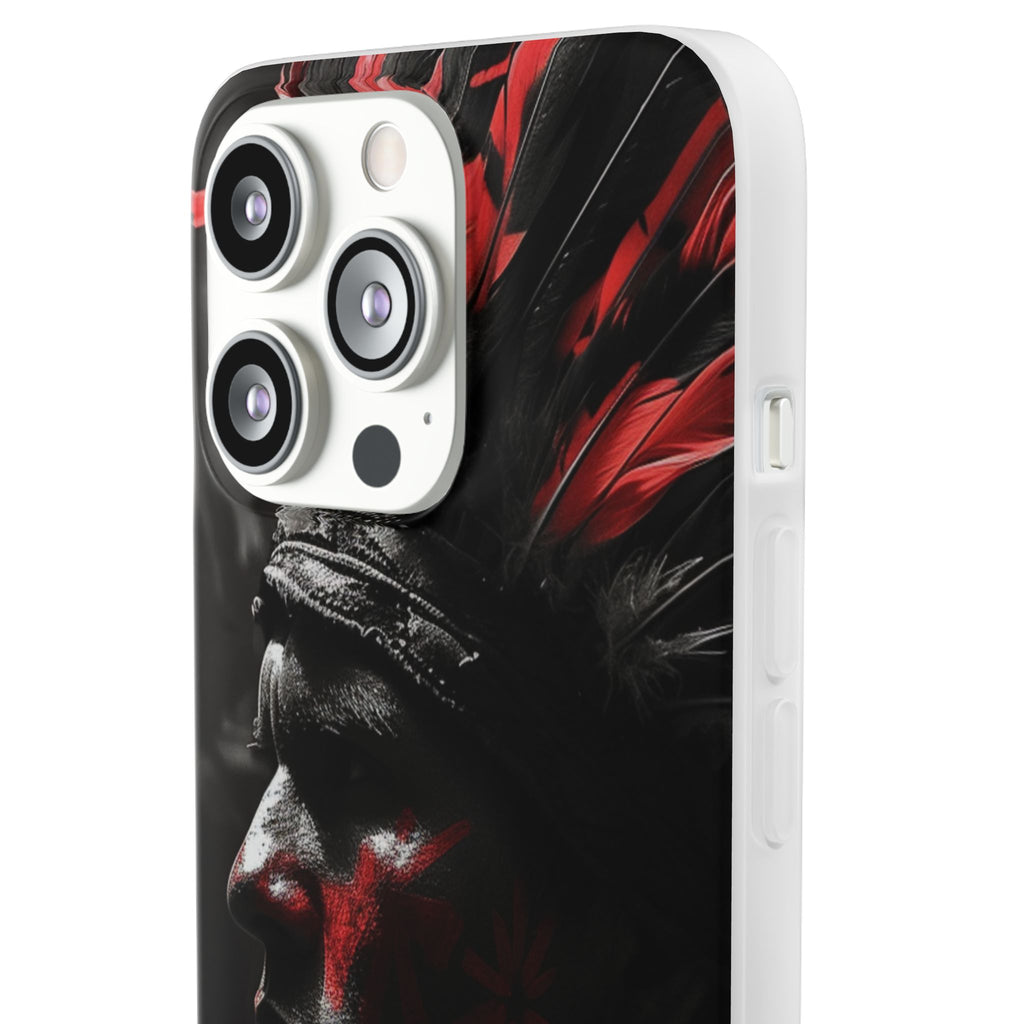 Aztec Jaguar Warrior – Flexi Phone Case (iPhone & Samsung • Clear TPU • Made in USA • Personalized Option)