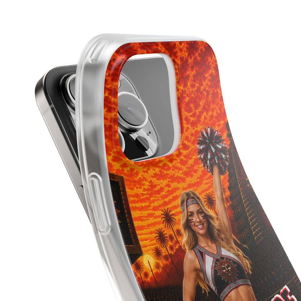 Aztec Cheerleader Warrior – Flexi Phone Case (iPhone & Samsung • Clear TPU • Made & Shipped in the USA • 🚚 FREE USA Shipping • Personalized Option)