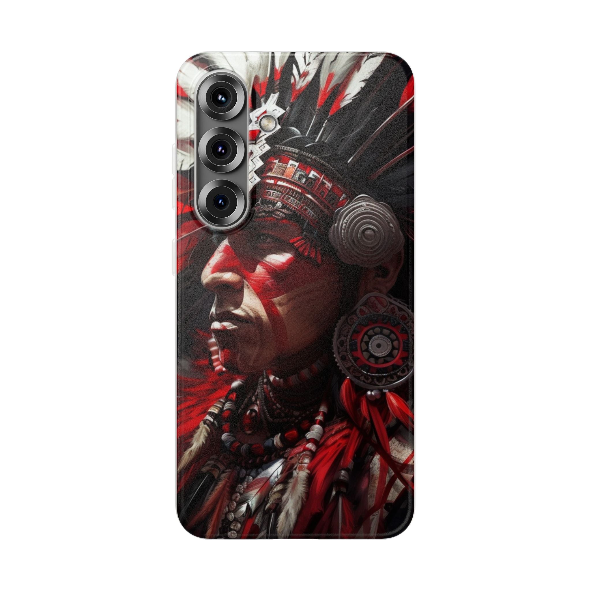 Aztec Loyal Warrior – Flexi Phone Case (iPhone & Samsung • Clear TPU • Made in USA • Personalized Option)
