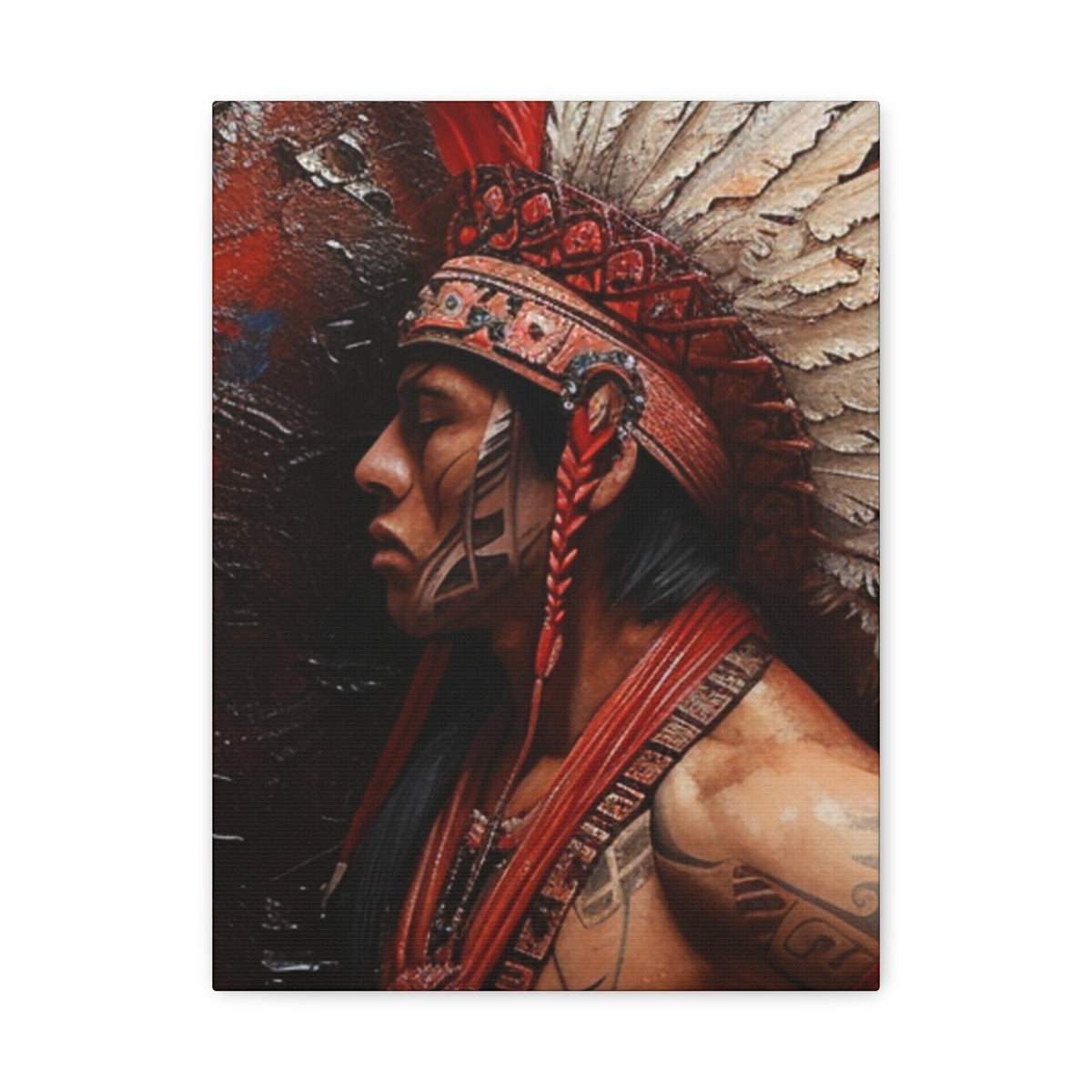 Aztec Noble Warrior – Bold Aztec Wall Art Canvas