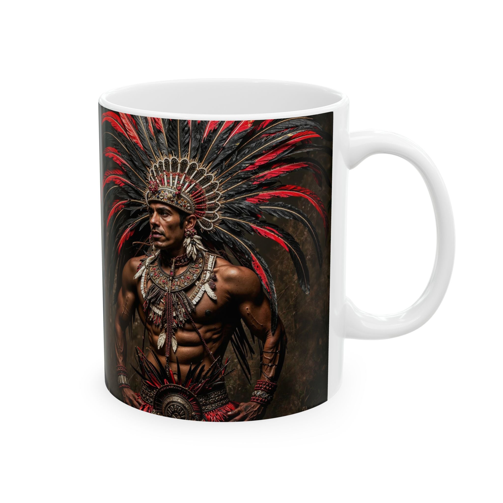 Aztec Sun Guardian – Ceramic Mug (11oz, 15oz • Dishwasher & Microwave Safe • Made in USA • Personalized Option)