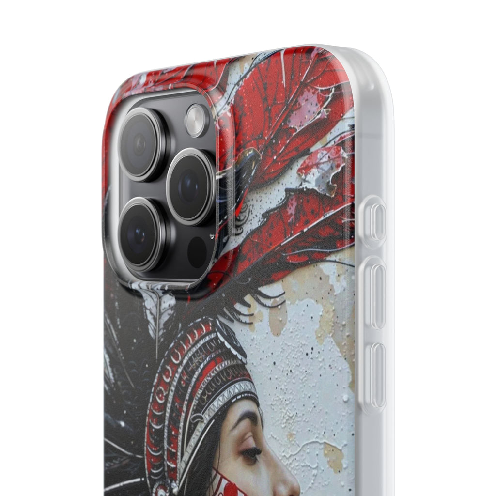 Aztec Silent Goddess – Flexi Phone Case (iPhone & Samsung • Clear TPU • Made in USA • Personalized Option)