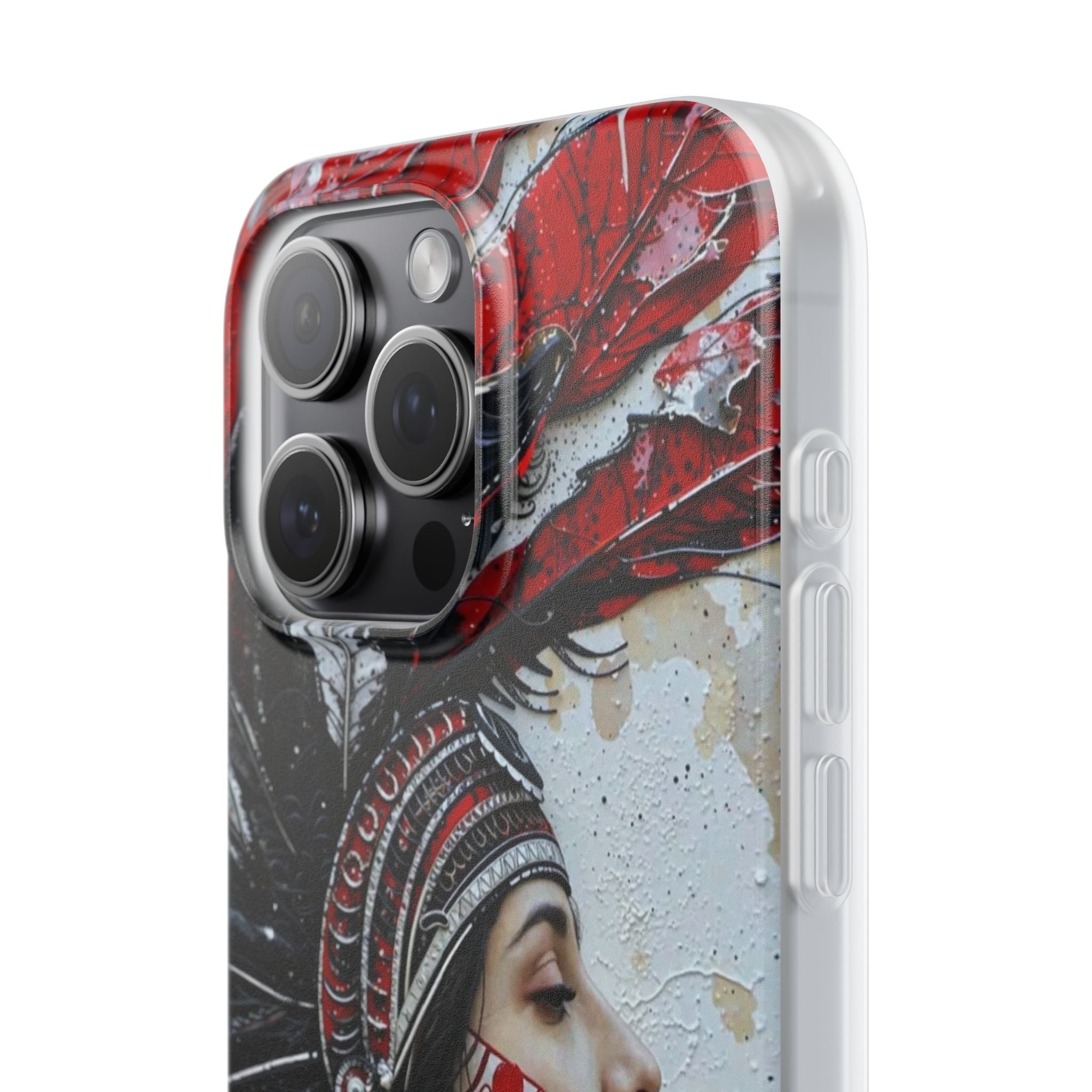 Aztec Silent Goddess – Flexi Phone Case (iPhone & Samsung • Clear TPU • Made in USA • Personalized Option)