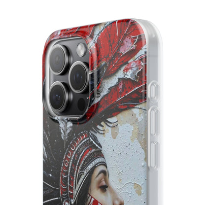 Aztec Silent Goddess – Flexi Phone Case (iPhone & Samsung • Clear TPU • Made in USA • Personalized Option)