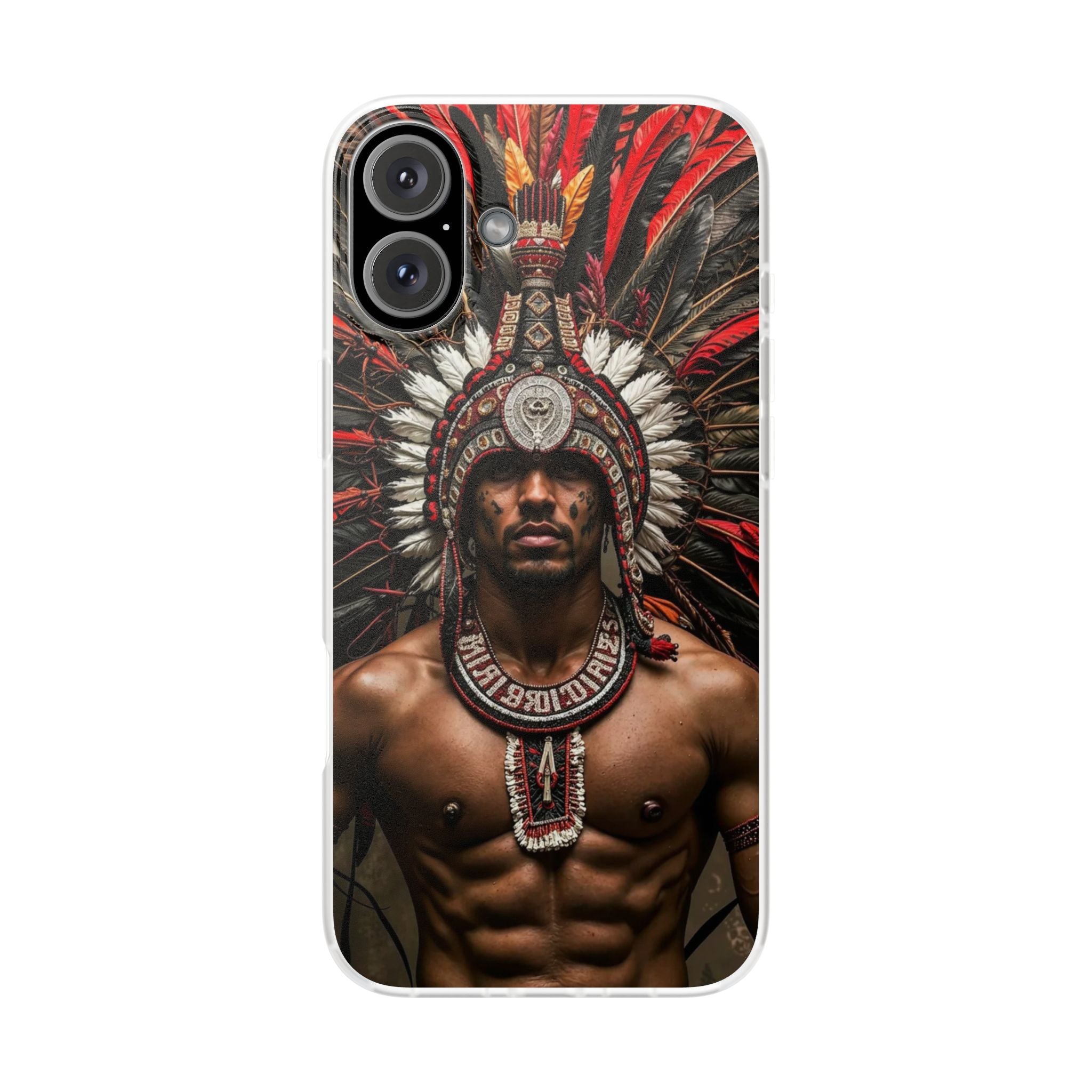 Aztec Warrior Eagle – Flexi Phone Case (iPhone & Samsung • Clear TPU • Made in USA • Personalized Option)