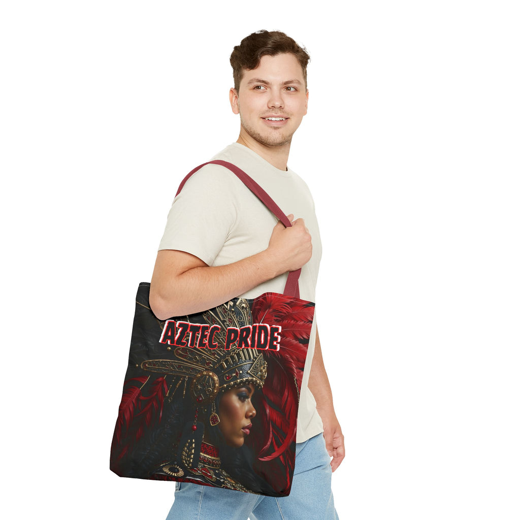 Aztec Lioness Queen Tote Bag – Aztec-Inspired Reusable Shopping Bag | GringoArte