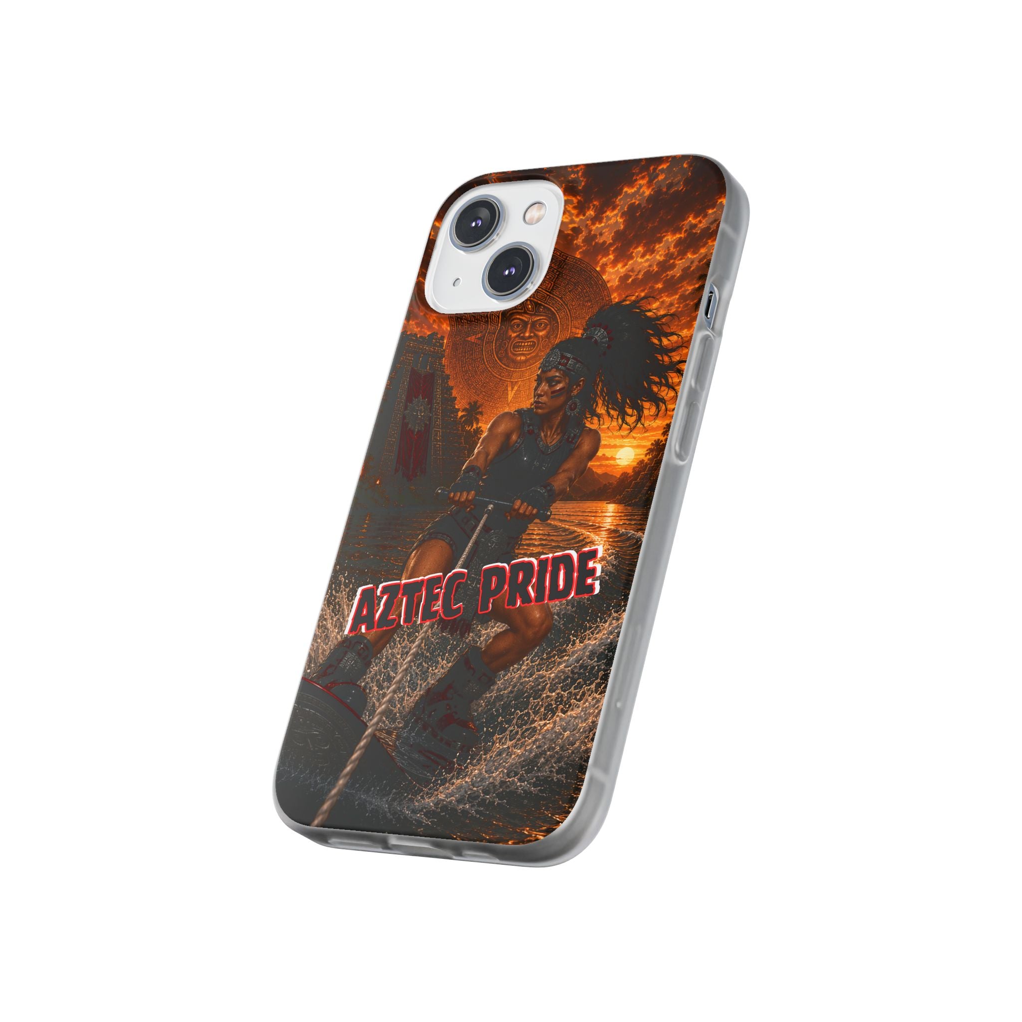 Aztec Wakeboard Female Warrior – Flexi Phone Case (iPhone & Samsung • Clear TPU • Made & Shipped in the USA • 🚚 FREE USA Shipping • Personalized Option)