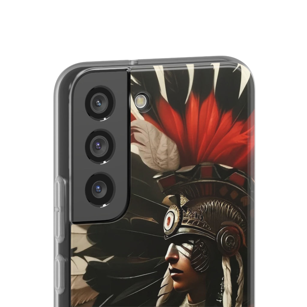 Aztec Fierce Warrior – Flexi Phone Case (iPhone & Samsung • Clear TPU • Made in USA • Personalized Option)