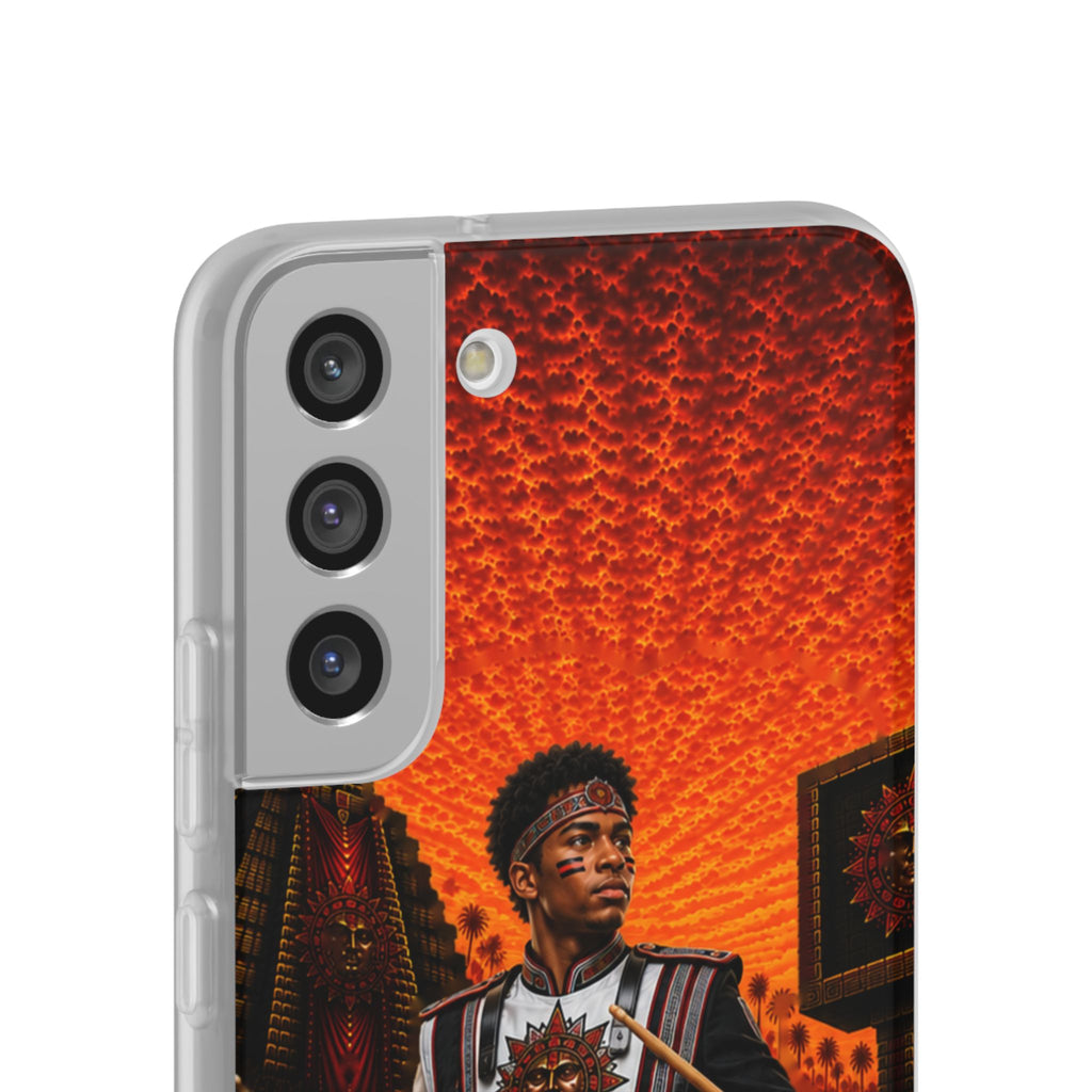 Aztec Band Warrior – Flexi Phone Case (iPhone & Samsung • Clear TPU • Made & Shipped in the USA • 🚚 FREE USA Shipping • Personalized Option)