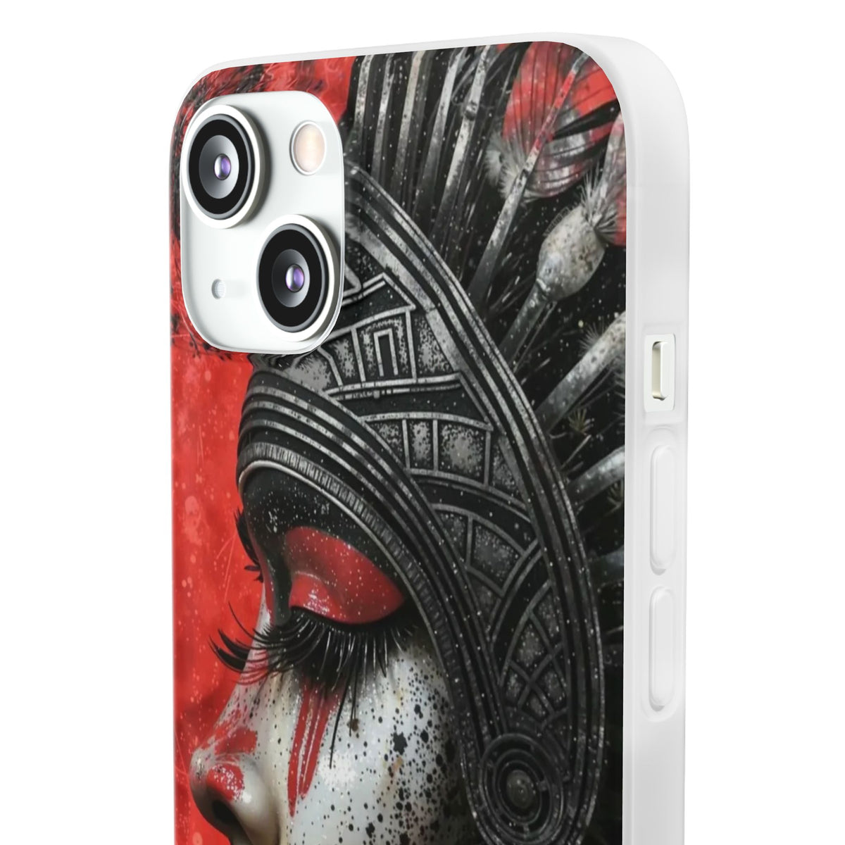 Aztec Fearless Goddess – Flexi Phone Case (iPhone & Samsung • Clear TPU • Made in USA • Personalized Option)
