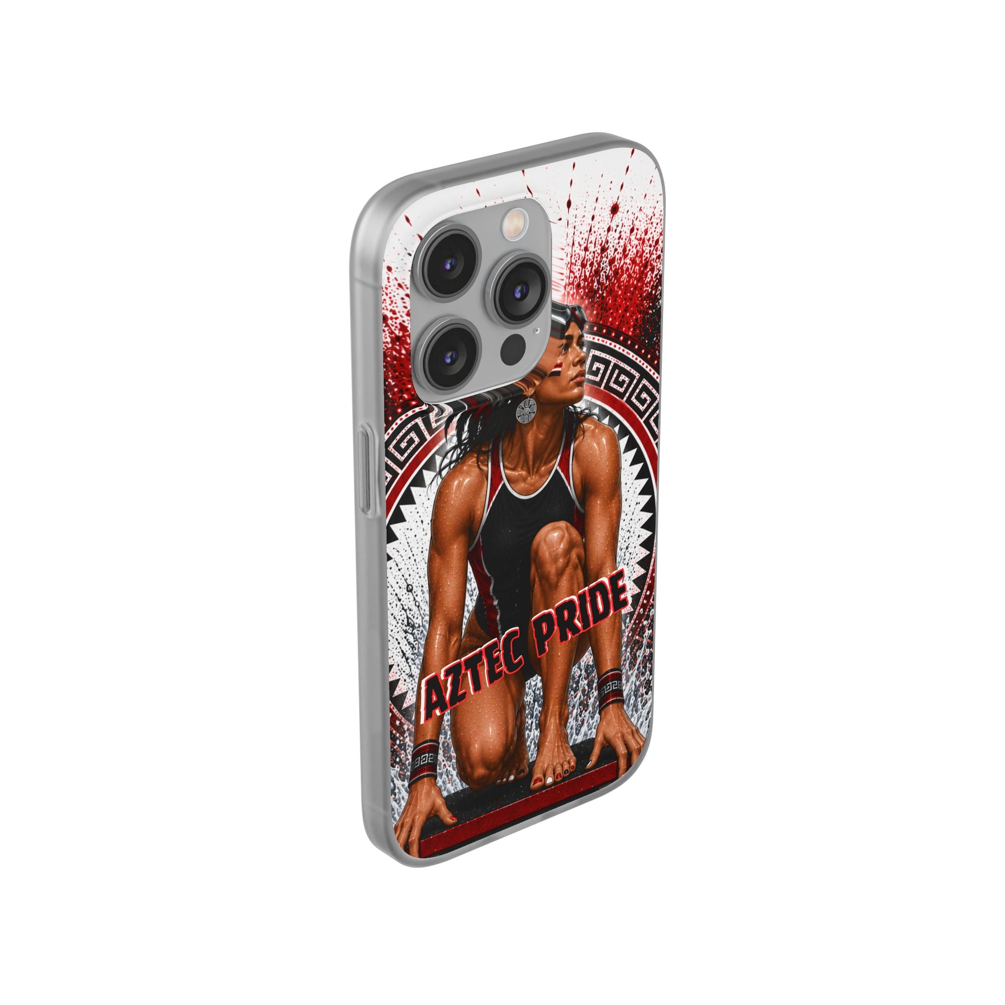 Aztec Swim & Dive Warrior – Flexi Phone Case (iPhone & Samsung • Clear TPU • Made & Shipped in the USA • 🚚 FREE USA Shipping • Personalized Option)