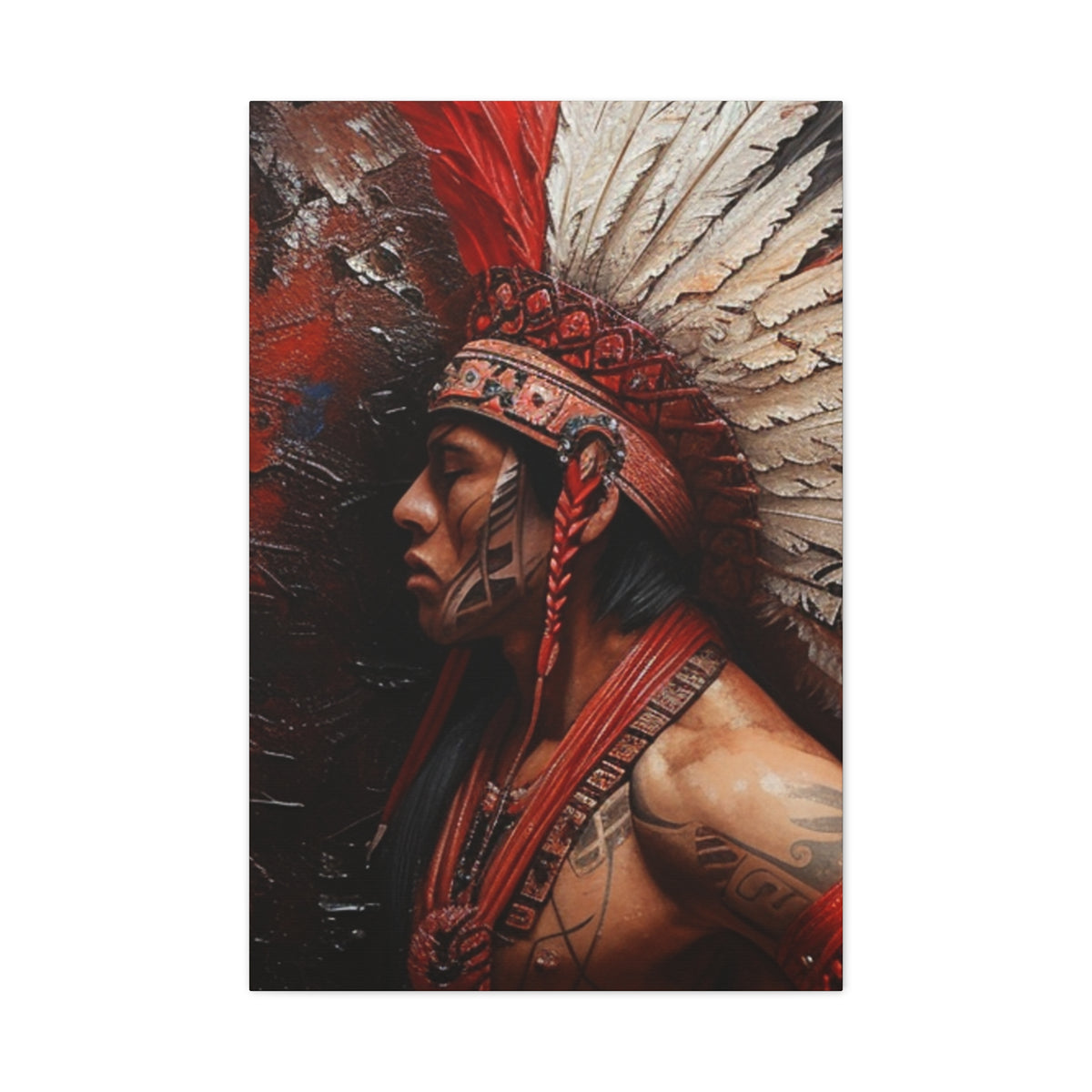 Aztec Noble Warrior – Bold Aztec Wall Art Canvas