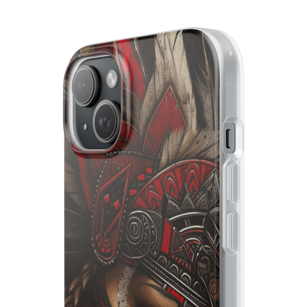 Aztec Sun Goddess – Flexi Phone Case (iPhone & Samsung • Clear TPU • Made in USA • Personalized Option)