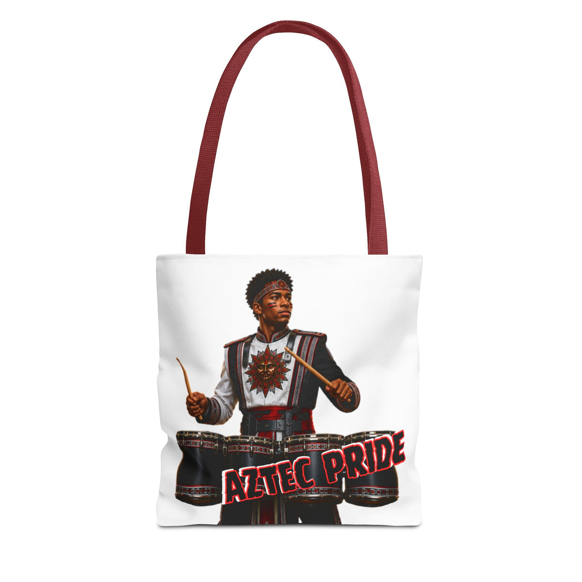 Aztec Band Warrior Tote Bag | Aztec-Inspired AI Art • Made & Shipped in the USA • 🚚 FREE USA Shipping • FREE Personalization
