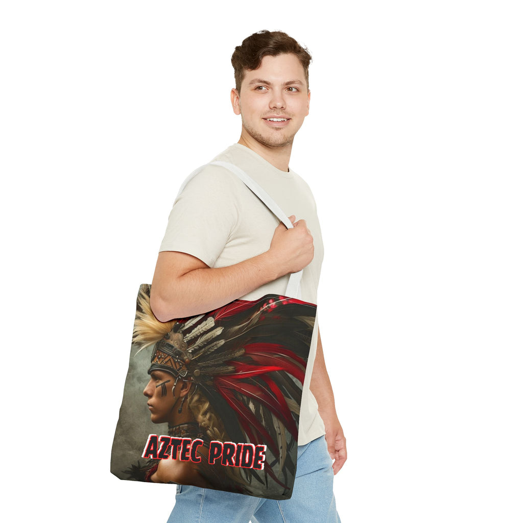 Aztec Storm Warrior Tote Bag – Aztec-Inspired Reusable Shopping Bag | GringoArte
