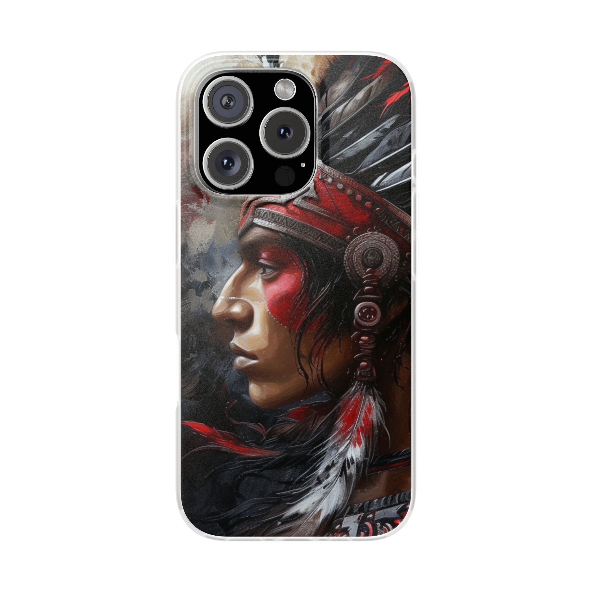 Aztec Silent Warrior – Flexi Phone Case (iPhone & Samsung • Clear TPU • Made in USA • Personalized Option)