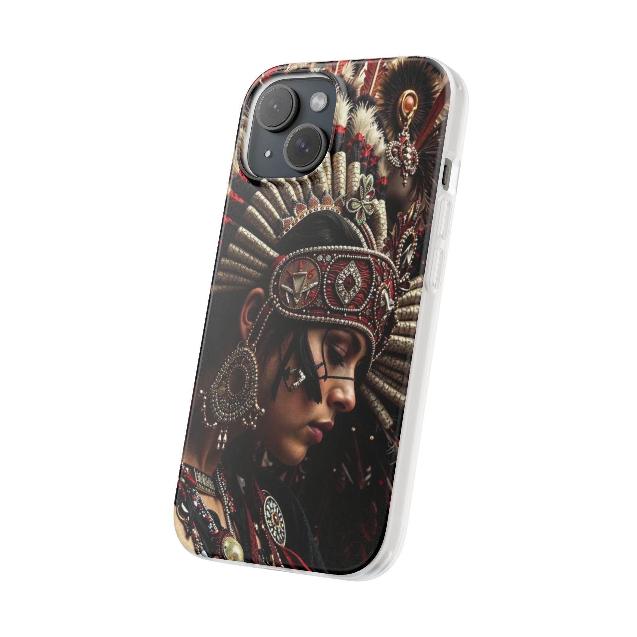 Aztec Goddess Spirit – Flexi Phone Case (iPhone & Samsung • Clear TPU • Made in USA • Personalized Option)