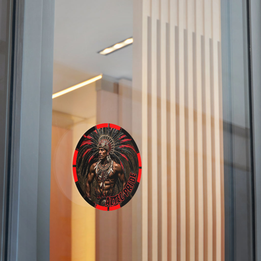 Aztec Sun Guardian Round Vinyl Sticker – Waterproof Matte Decal (2”–6”)