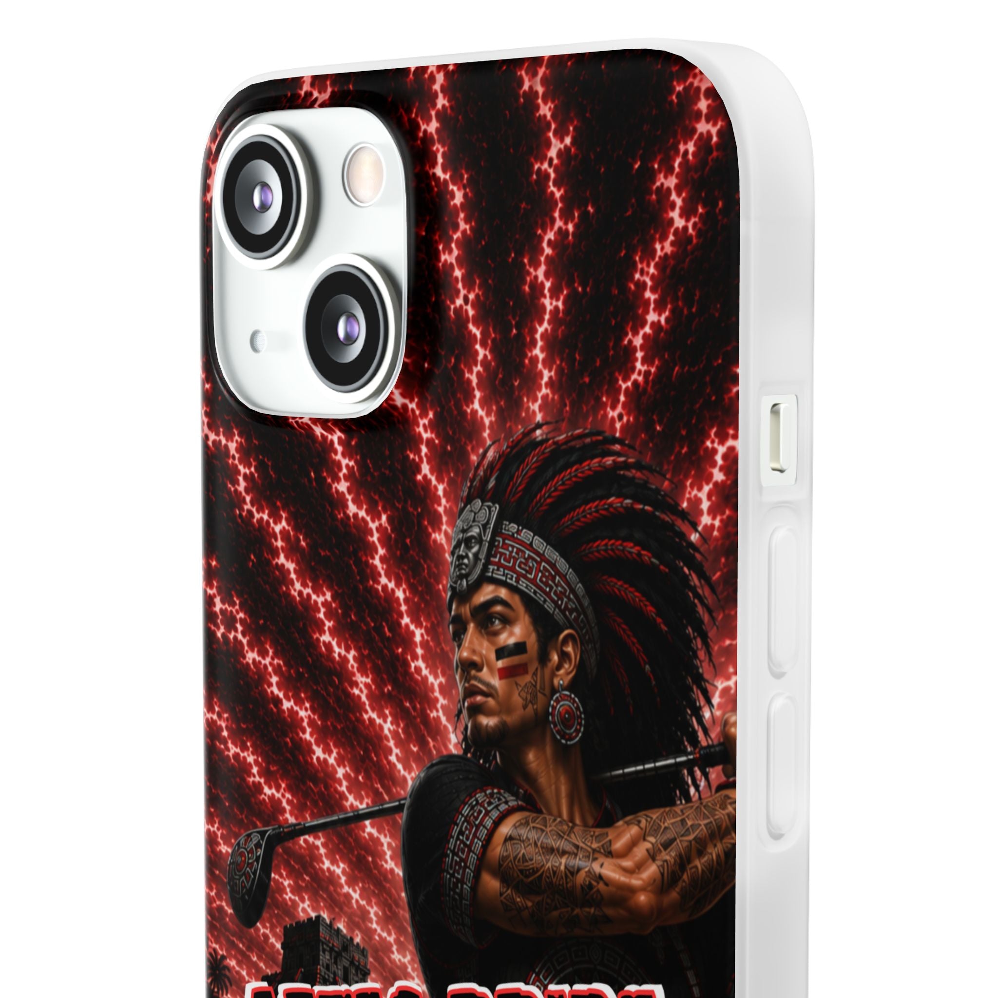 Aztec Golf Male Warrior – Flexi Phone Case (iPhone & Samsung • Clear TPU • Made & Shipped in the USA • 🚚 FREE USA Shipping • Personalized Option)