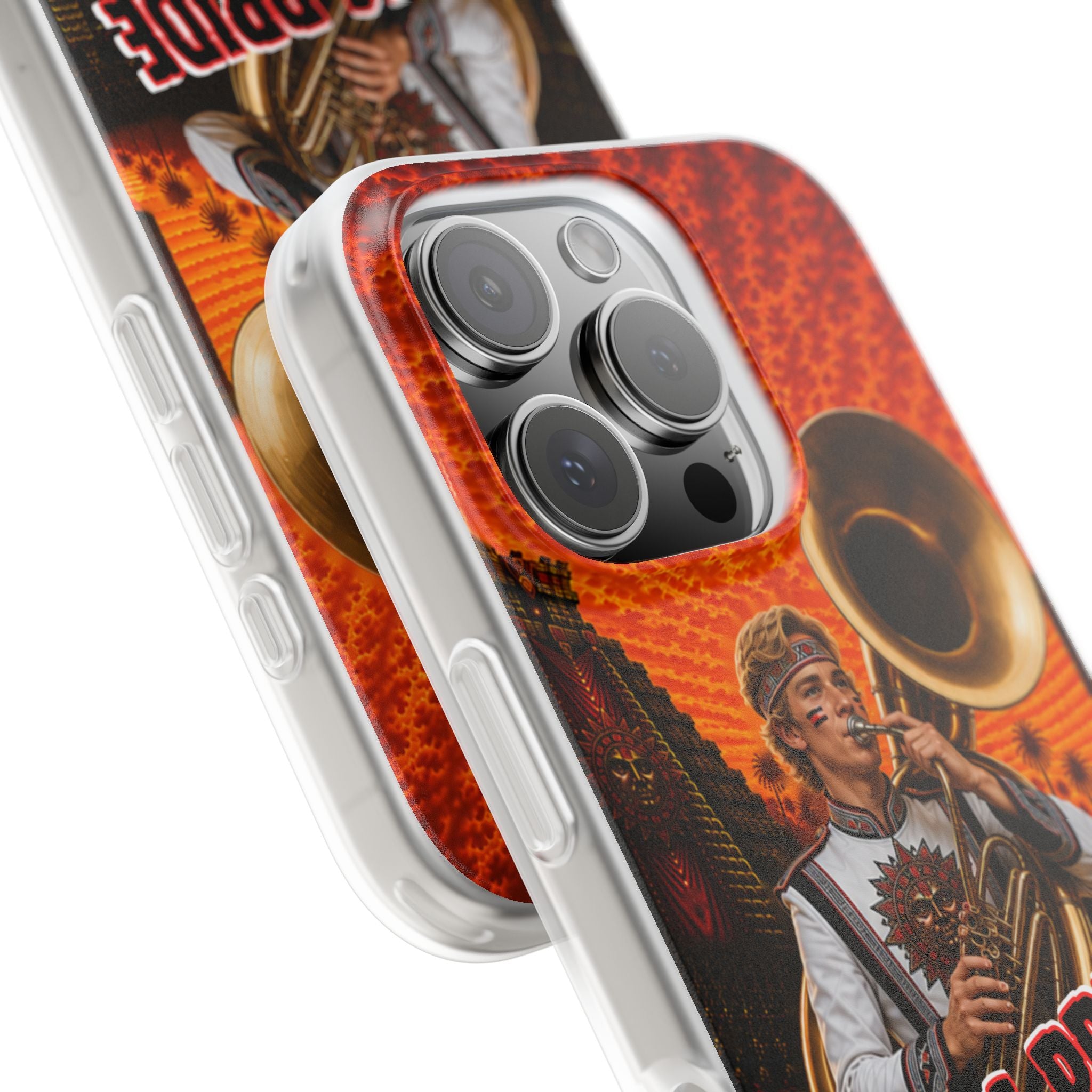 Aztec Band Warrior – Flexi Phone Case (iPhone & Samsung • Clear TPU • Made & Shipped in the USA • 🚚 FREE USA Shipping • Personalized Option)