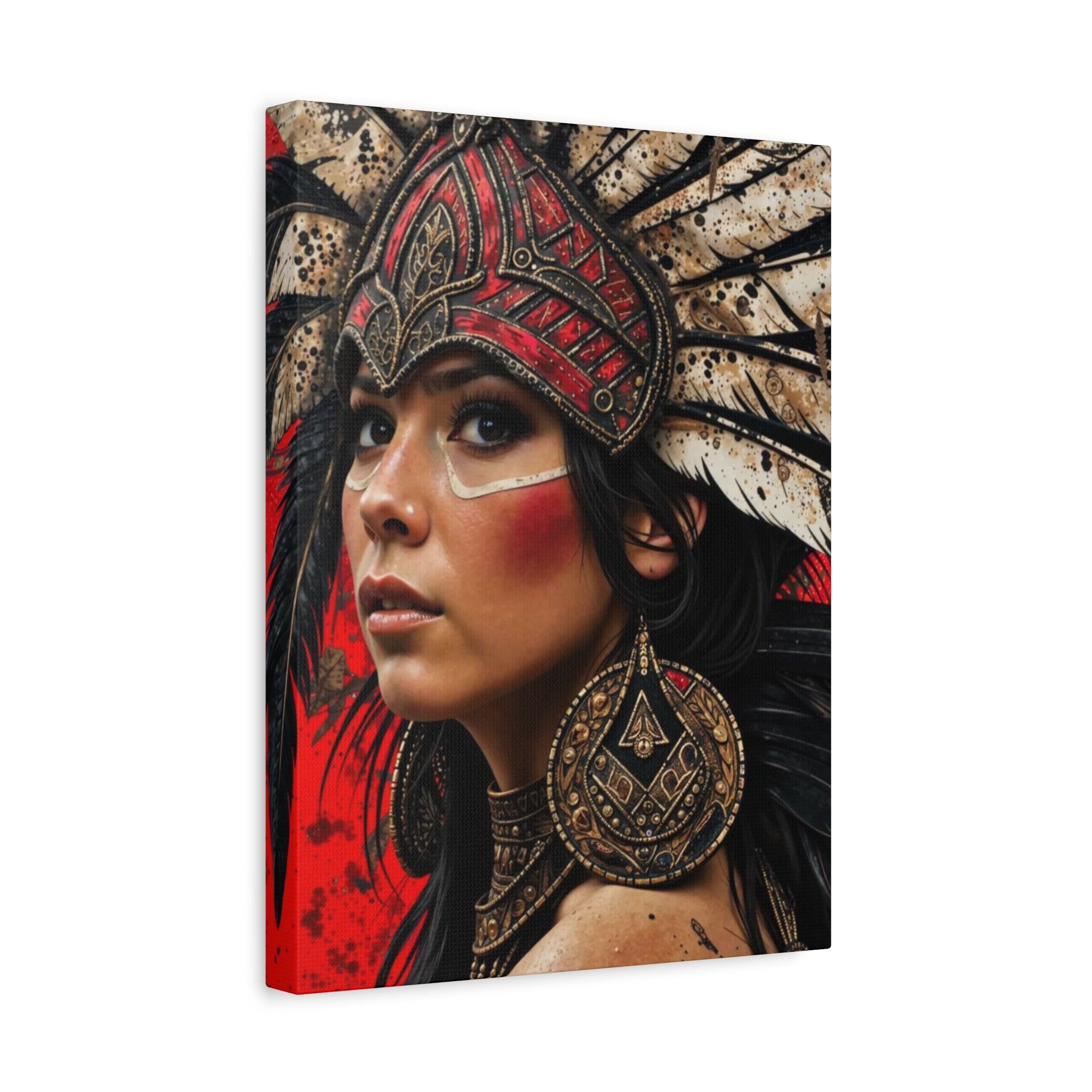 Aztec Moon Goddess – Bold Aztec Wall Art Canvas