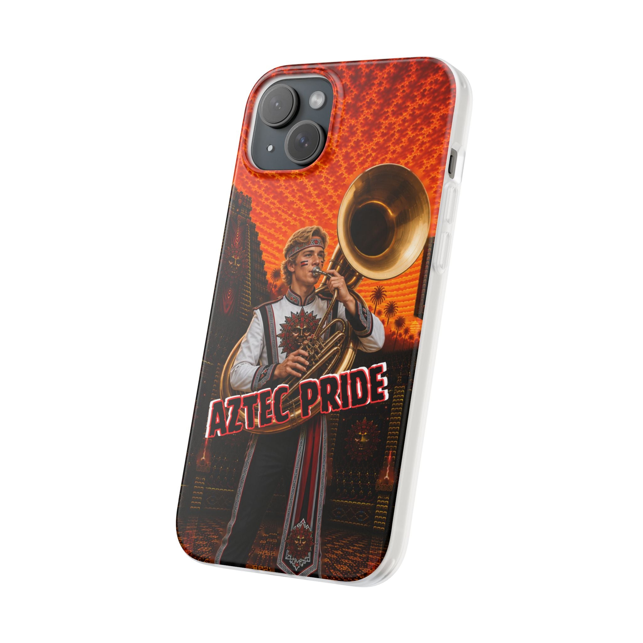 Aztec Band Warrior – Flexi Phone Case (iPhone & Samsung • Clear TPU • Made & Shipped in the USA • 🚚 FREE USA Shipping • Personalized Option)
