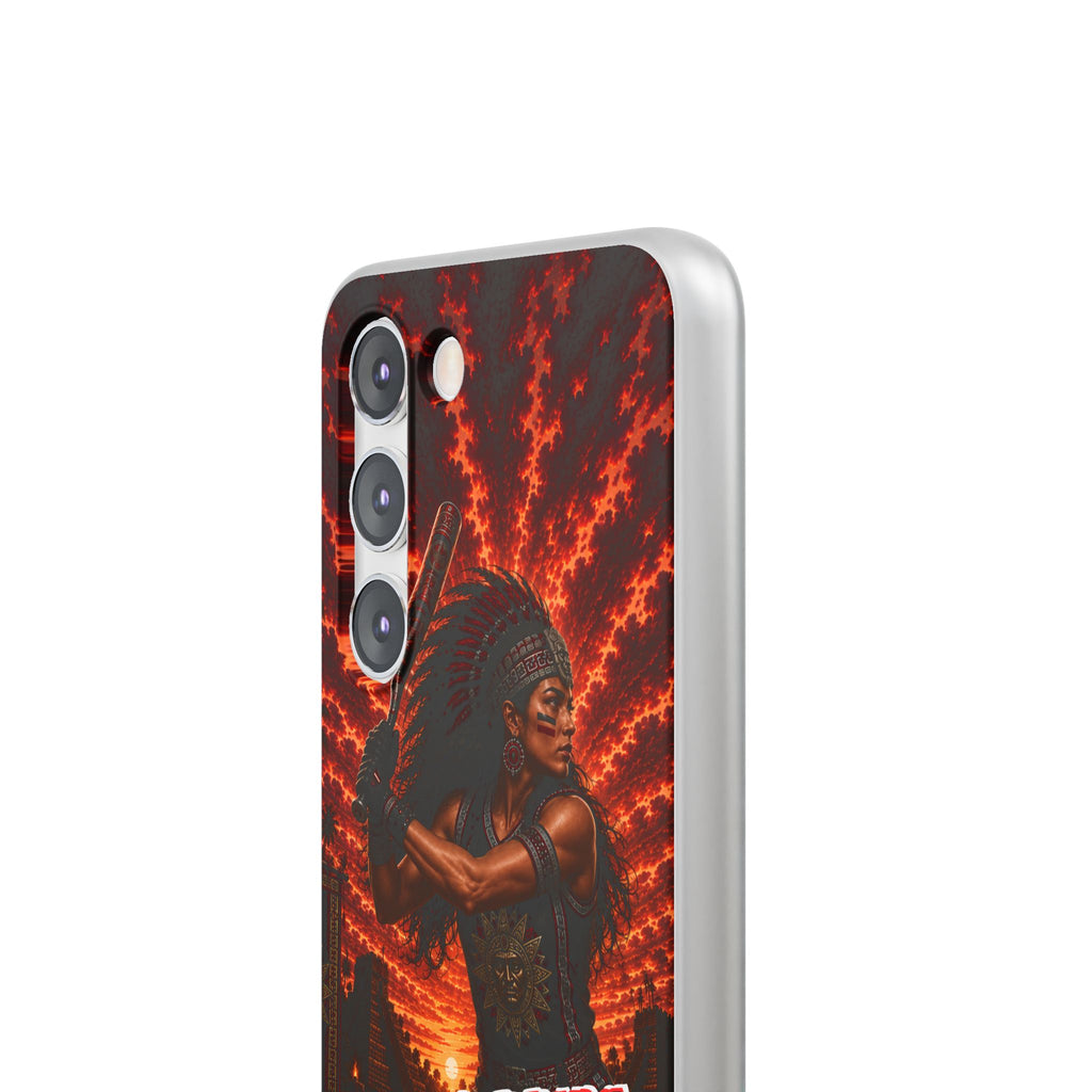 Aztec Softball Warrior – Flexi Phone Case (iPhone & Samsung • Clear TPU • Made & Shipped in the USA • 🚚 FREE USA Shipping • Personalized Option)