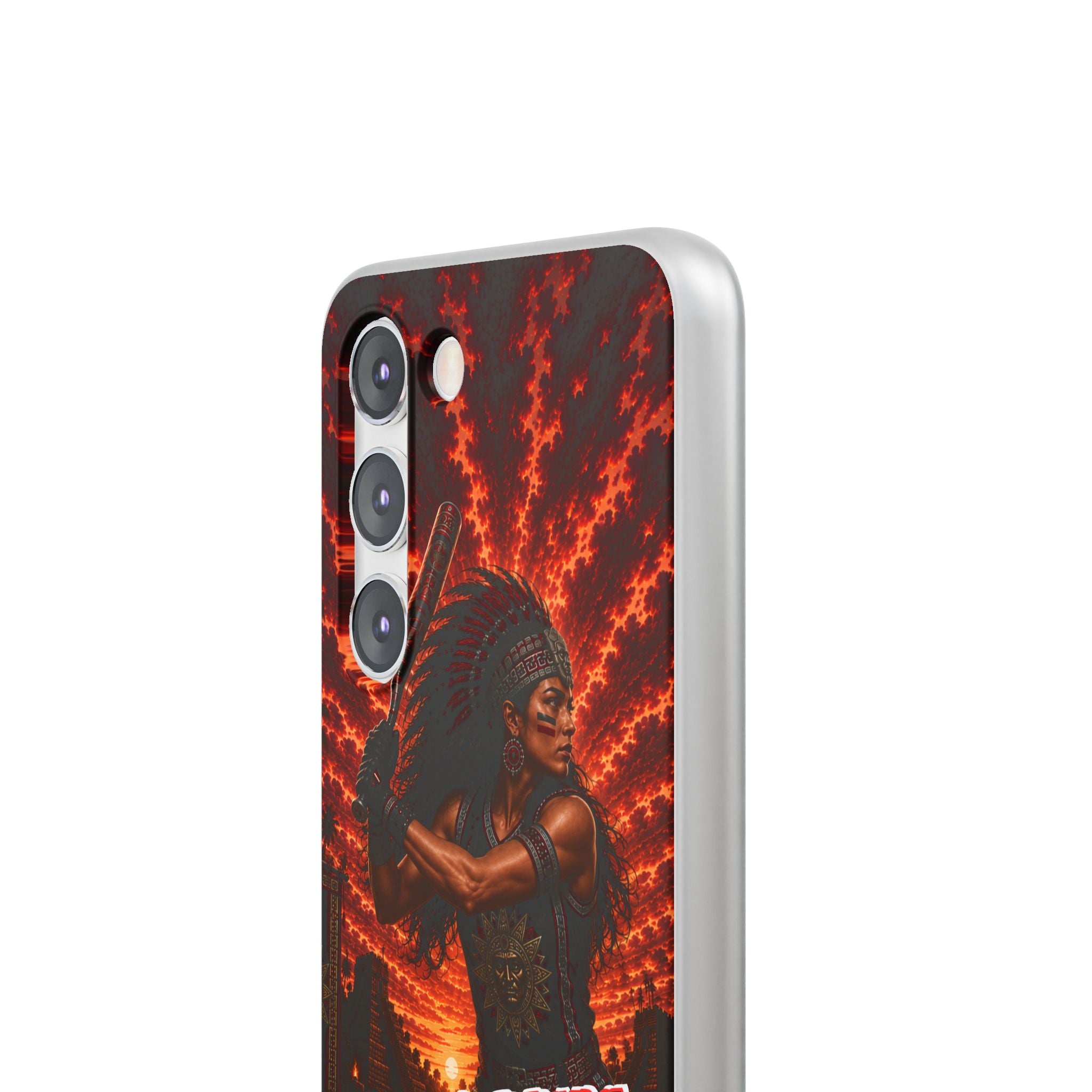 Aztec Softball Warrior – Flexi Phone Case (iPhone & Samsung • Clear TPU • Made & Shipped in the USA • 🚚 FREE USA Shipping • Personalized Option)
