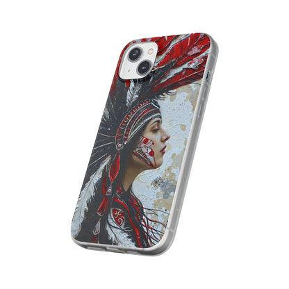 Aztec Silent Goddess – Flexi Phone Case (iPhone & Samsung • Clear TPU • Made in USA • Personalized Option)