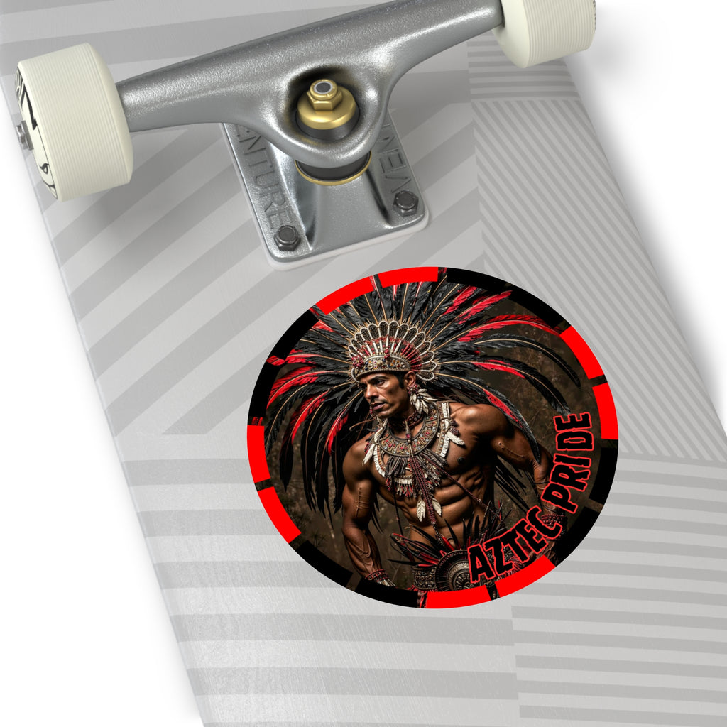 Aztec Sun Guardian Round Vinyl Sticker – Waterproof Matte Decal (2”–6”)