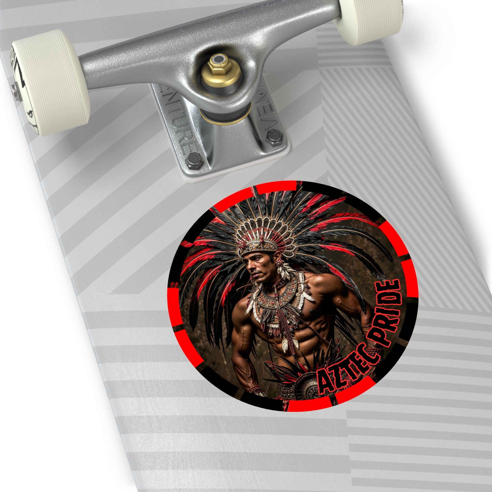Aztec Sun Guardian Round Vinyl Sticker – Waterproof Matte Decal (2”–6”)
