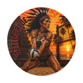 Aztec Beach Volleyball Warrior Round Vinyl Sticker 2”–6” | Made & Shipped in the USA • 🚚 FREE USA Shipping • Personalized Option
