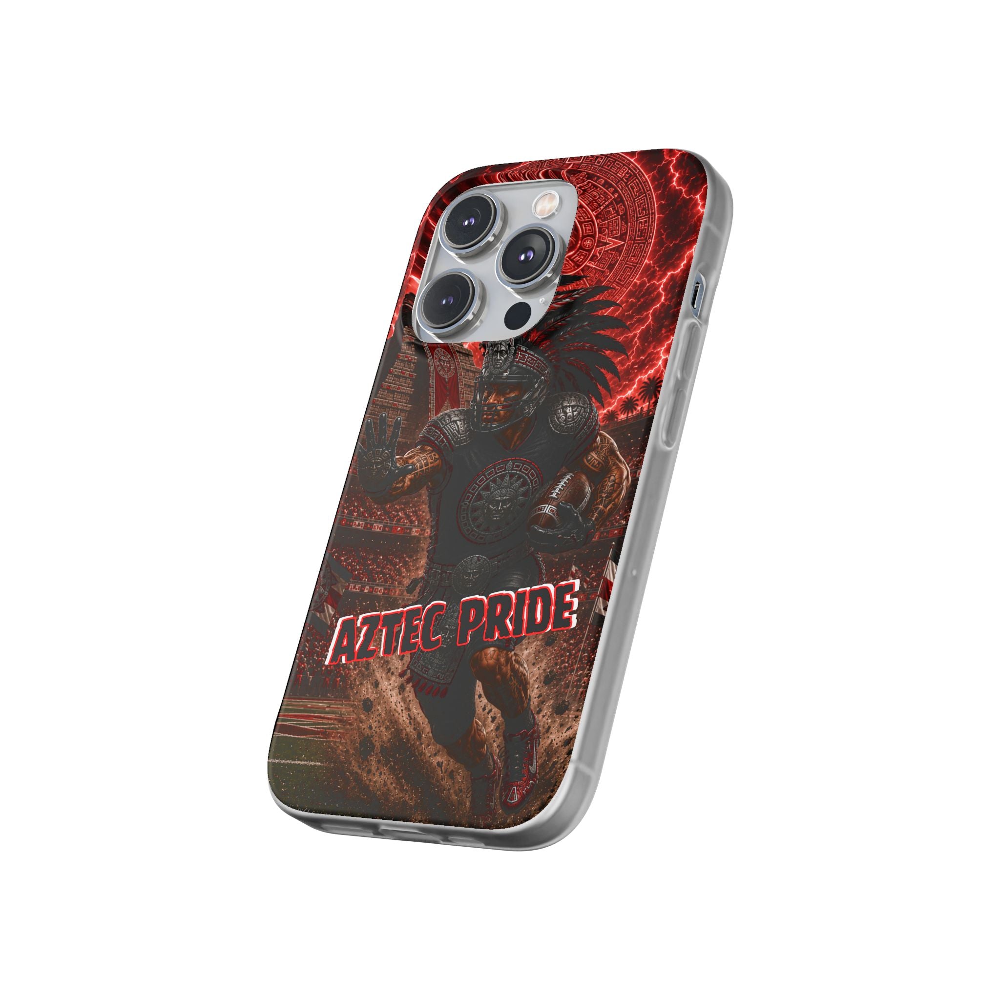 Aztec Football Warrior – Flexi Phone Case (iPhone & Samsung • Clear TPU • Made in USA • Personalized Option)