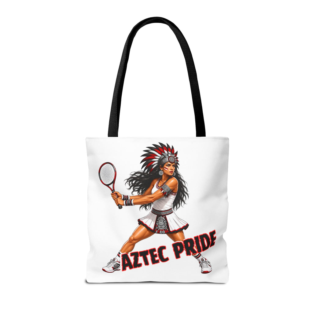 Aztec Tennis Female Warrior Tote Bag | Aztec-Inspired AI Art • Made & Shipped in the USA • 🚚 FREE USA Shipping • FREE Personalization