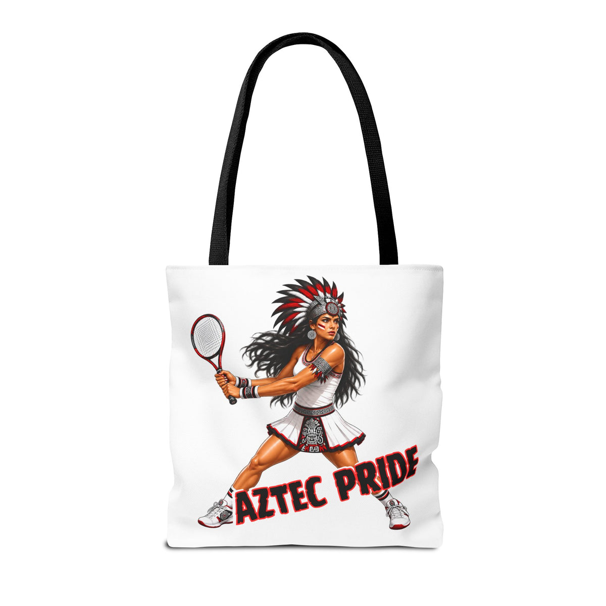 Aztec Tennis Female Warrior Tote Bag | Aztec-Inspired AI Art • Made & Shipped in the USA • 🚚 FREE USA Shipping • FREE Personalization