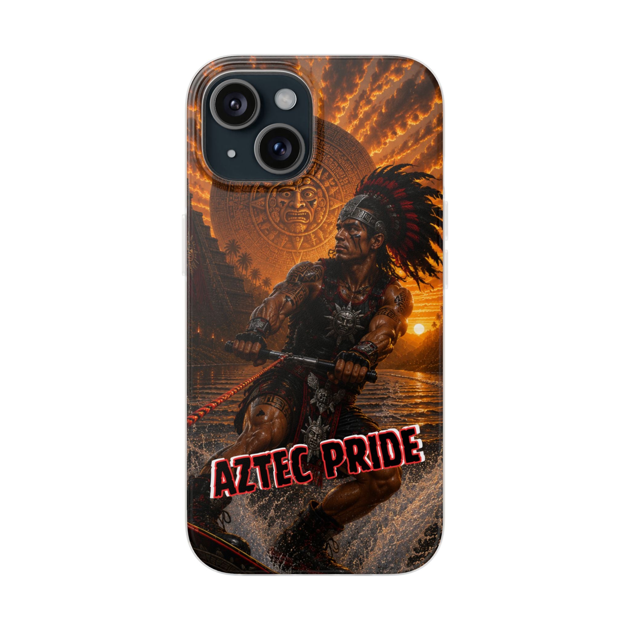 Aztec Wakeboard Male Warrior – Flexi Phone Case (iPhone & Samsung • Clear TPU • Made & Shipped in the USA • 🚚 FREE USA Shipping • Personalized Option)