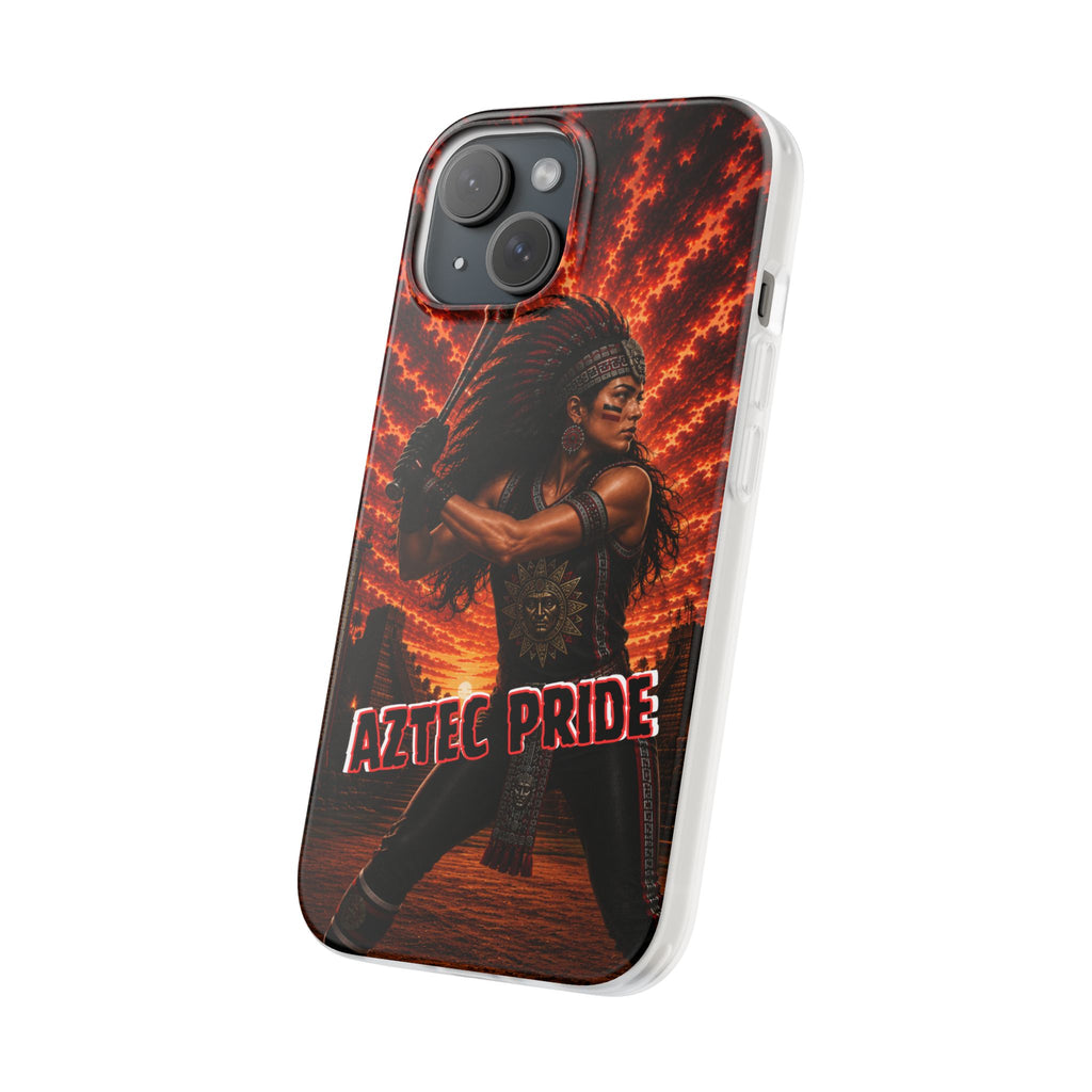 Aztec Softball Warrior – Flexi Phone Case (iPhone & Samsung • Clear TPU • Made & Shipped in the USA • 🚚 FREE USA Shipping • Personalized Option)